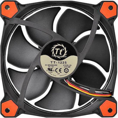 Thermaltake Riing 12 LED Case Fan 120mm με Κόκκινο Φωτισμό και Σύνδεση 3-Pin Κόκκινο