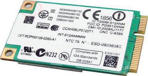 Intel Ασύρματη Κάρτα Δικτύου Wi‑Fi 4 (300Mbps) Mini PCI