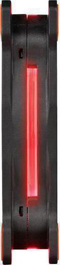 Thermaltake Riing 14 LED Red Gehäuselüfter 140mm mit Rot Beleuchtung und Verbindung 3-polig 1Stück Schwarz