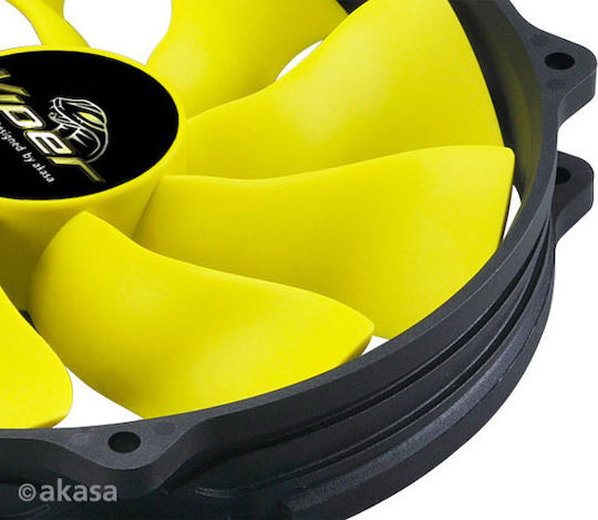 Akasa Viper R Fan Case Fan 140mm (1600rpm / 109.55cfm) Χωρίς Led Φωτισμό και Σύνδεση 4-Pin PWM