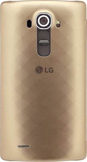 LG Quickcircle Qi Wireless Charging Case Книга Изкуствена кожа Златист (LG G4)