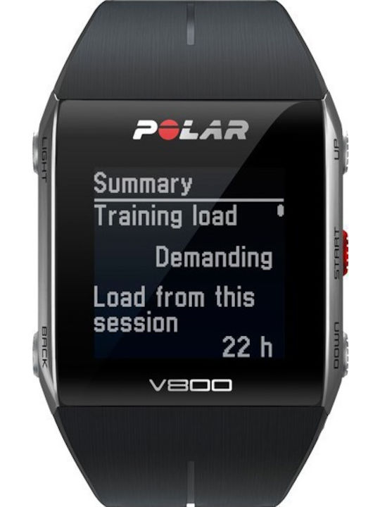 Polar V800 HR Неръждаема стомана Водоустойчив Смарт часовник с Пулсомер (Черно)