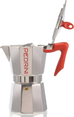 Pedrini Kaffettiera 9083-0 Espresso-Kanne 3 Cups Silber