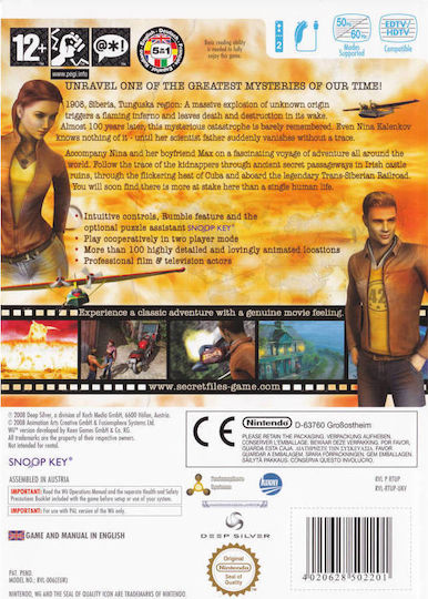 Secret Files Tunguska Wii