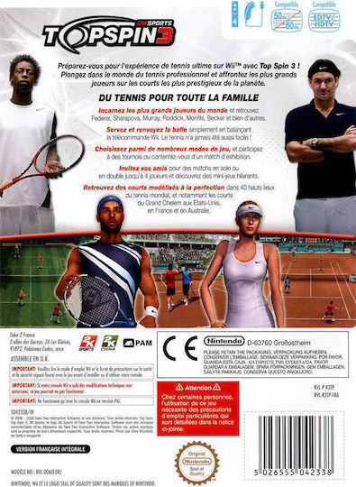 Top Spin 3 Wii