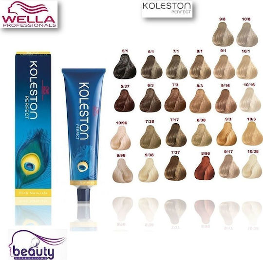 Wella Koleston Perfect Rich Naturals Βαφή Μαλλιών 7/37 Ξανθό Χρυσό Καφέ 60ml