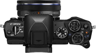 Olympus Mirrorless Φωτογραφική Μηχανή OM-D E-M10 Mark II Micro Four Thirds (4/3") Kit (ED 14‑42mm F3.5‑5.6 EZ Pancake + ED 40‑150mm F4‑5.6 R) Black