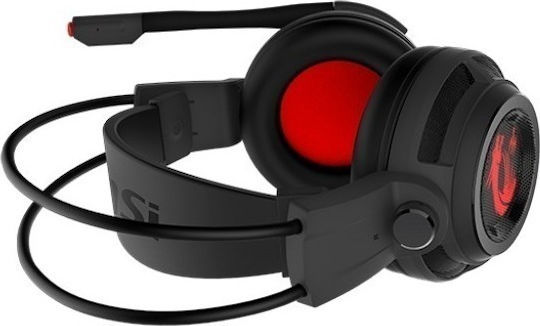 MSI DS502 Надушници Геймърски слушалки с връзка USB Червен