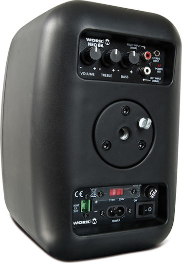 Work NEO 6A Αυτοενισχυόμενα Επιτοίχια Ηχεία (Ζεύγος) 20x17.5x29εκ. Μαύρα
