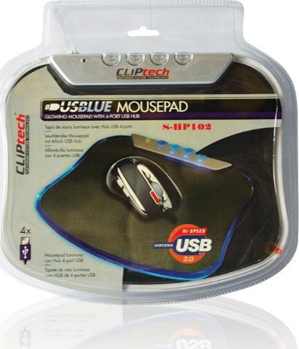 Cliptech USB Hub Mouse Pad Μπλε HP102