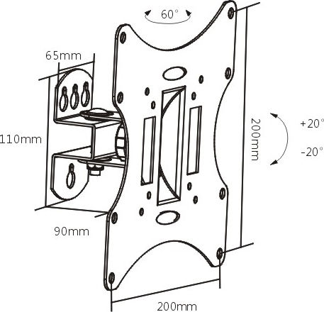 Brateck LCD-501A 04.044.0028 Wandhalterung für Fernseher bis 42" und 30kg Schwarz