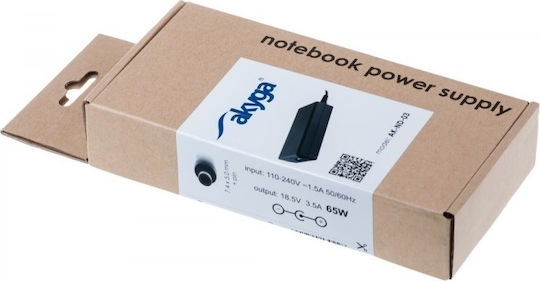 Akyga Φορτιστής Laptop 65W 18.5V 3.5A για HP χωρίς Καλώδιο Τροφοδοσίας