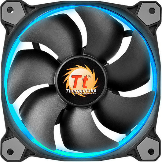 Thermaltake Riing 12 LED Case Fan 120mm 1500rpm 40.6cfm with RGB Lighting and 4-Pin PWM Connection
