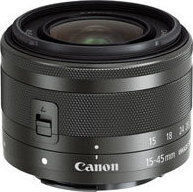 Canon Crop Camera Lens EF-M 15-45mm f/3.5-6.3 IS STM Standard Zoom for Canon EF-M Mount Black