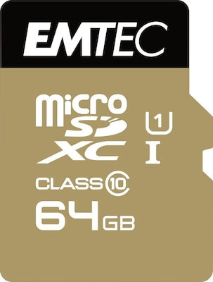 Emtec Gold+ microSDXC 64GB Klasse 10 U1 UHS-I mit Adapter