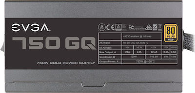 EVGA 750 GQ 750W Τροφοδοτικό Υπολογιστή Semi Modular 80 Plus Gold