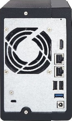 QNap TS-251+-8G NAS Turm mit 2 Steckplätzen für HDD/SSD und 2 Ethernet-Anschlüsse