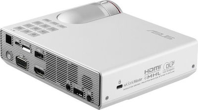 Asus P3B Projector Τεχνολογίας Προβολής DLP (DMD) Λάμπας LED με Φυσική Ανάλυση 1280 x 800 και Φωτεινότητα 800 Ansi Lumens με WiFi Λευκός