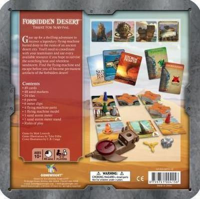 Board Game Forbidden Desert 10+ years Gamewright