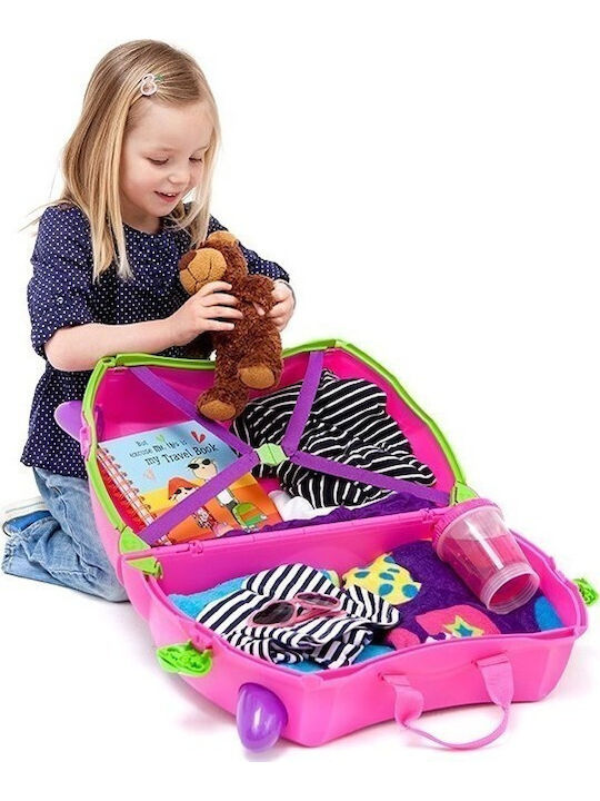 Trunki Trixie Детски Кабинен Твърд Куфар за Пътуване Розов с 4 Колела Височина 31см