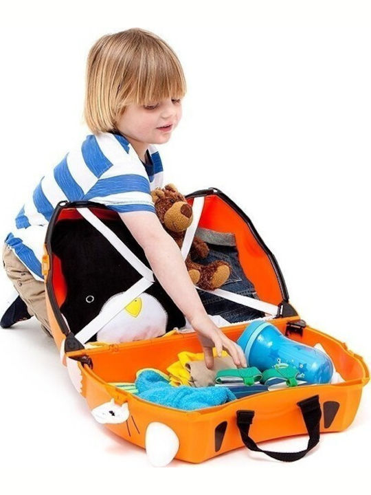 Trunki Tipu Tiger Kinder-Kabinenkoffer Hart Orange mit 4 Rädern Höhe 31cm