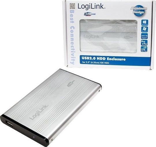 LogiLink Case for Hard Drive 2.5" IDE with Connection USB 2.0 Silver