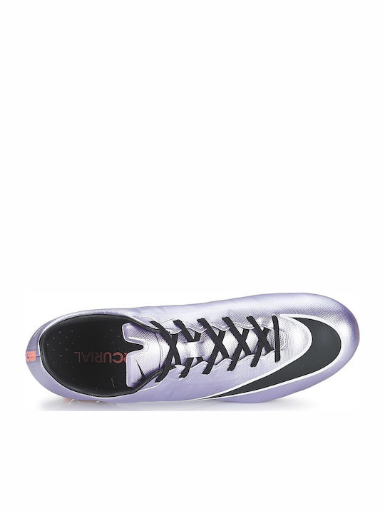 Mercurial Victory V Fg FG Kids Soccer Cleats Molded Silver