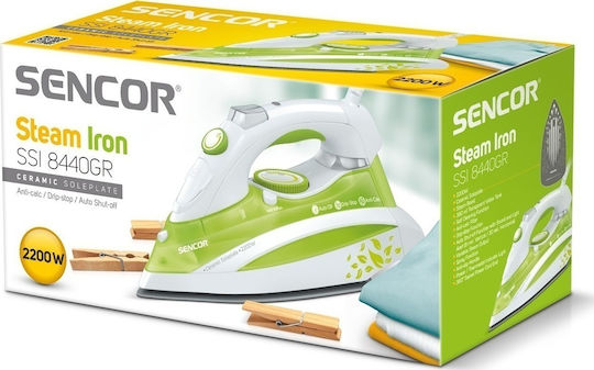 Sencor Steam Iron 2200W with Ceramic Plate and Continuous Steam Supply 25g/min