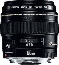 Canon Full Frame Φωτογραφικός Φακός EF 100mm f/2 USM Telephoto για Canon EF Mount Black