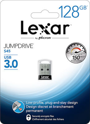 Lexar JumpDrive S45 128GB USB 3.0 Stick Μαύρο