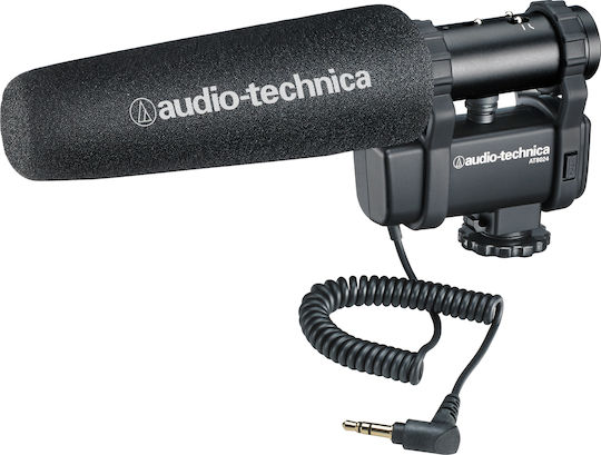 Audio Technica AT8024 Elektret Mikrofon 3,5mm Stoßmontiert für Kamera