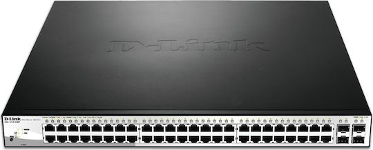 D-Link DGS-1210-52MP v2 Gestionat L2 PoE+ Switch cu 48 Porturi Gigabit (1Gbps) Ethernet și 4 Porturi SFP
