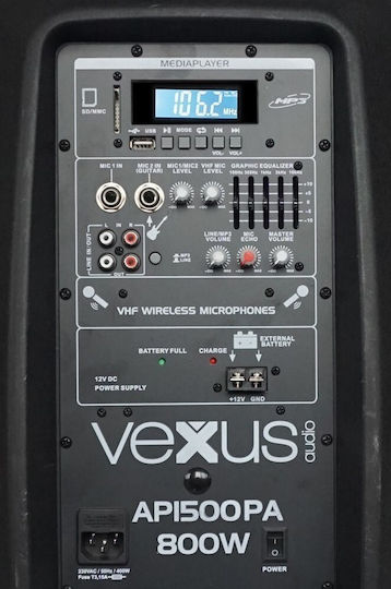 Vonyx Ηχείο Karaoke με Ασύρματα Μικρόφωνα AP1500PA 170.337 Μαύρο