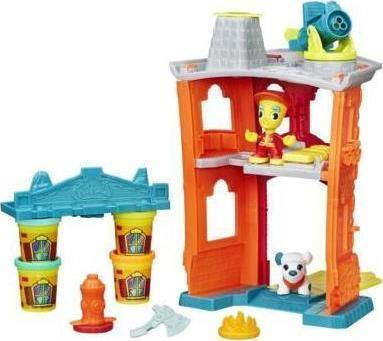Hasbro Плей-Доу Комплект За Игра Тесто За Моделиране Пластелини Таун Файърхаус С 4 Цвета За 3+ Години