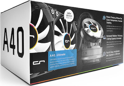 Cryorig A40 Ultimate Wasserkühlungssystem für Prozessoren Doppelter Ventilator 120mm für Socket / / / /1/2/0/0/ /1/1/5/x/ Schwarz