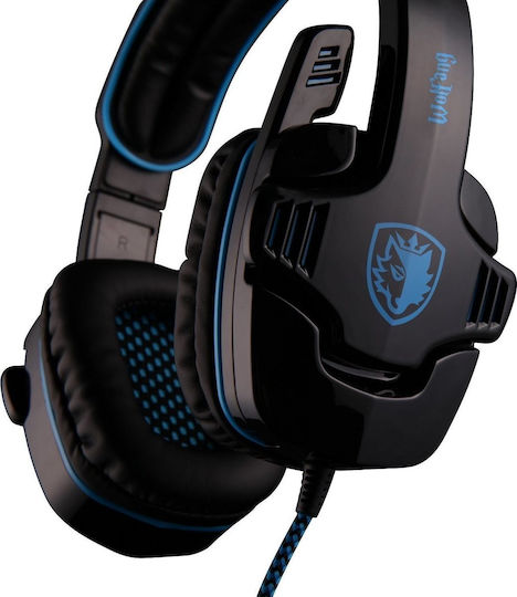 Sades Wolfang 7.1 Over Ear Gaming Headset με σύνδεση USB Μπλε