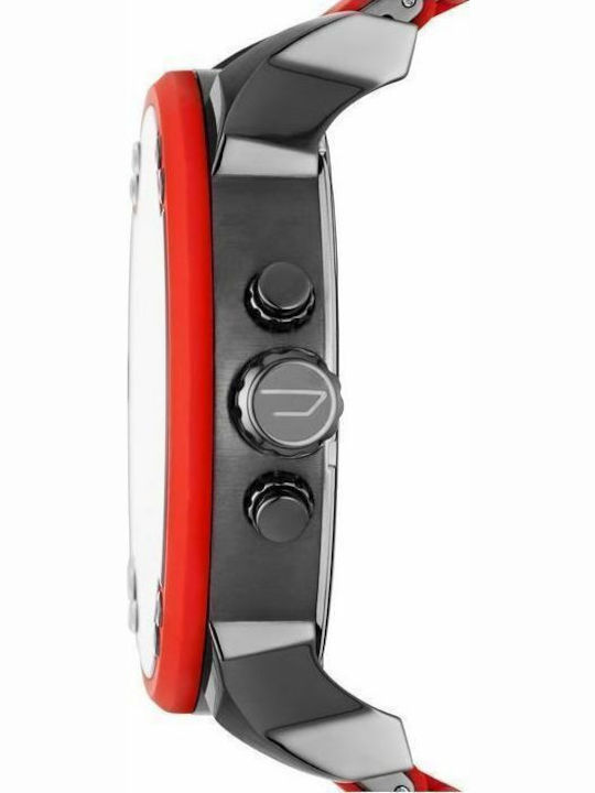 Diesel Mr Daddy 2.0 Ανδρικό Ρολόι 57mm Χρονογράφος Μπαταρίας με Κόκκινο Καουτσούκ Λουράκι