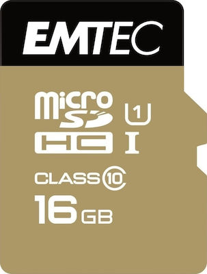 Emtec Gold+ microSDHC 16GB Klasse 10 U1 UHS-I mit Adapter