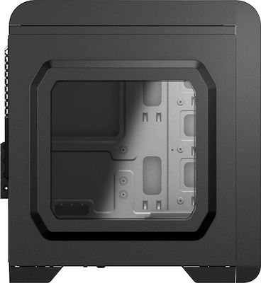 Aerocool QS-240 Midi Tower Κουτί Υπολογιστή με Πλαϊνό Παράθυρο Μαύρο