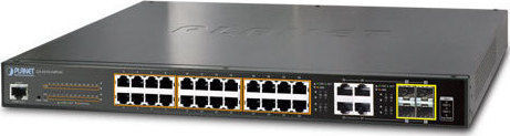 Planet GS-4210-24P4C Managed L2 PoE+ Switch with 28 Gigabit (1Gbps) Ethernet Ports and 4 SFP Ports