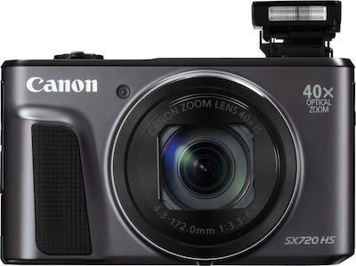 Canon PowerShot SX720 HS Компактен Фотоапарат 20.3МР Оптично Увеличение 40x Черен Черна