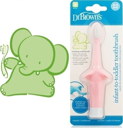 Dr. Brown's Бебешка Четка за Зъби за 0м+ Розова