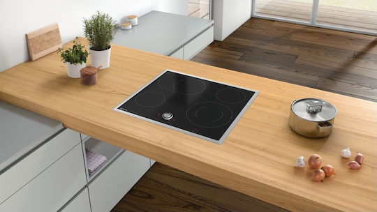 Neff N 70 Κεραμική Εστία με Πλαίσιο Αυτόνομη Inox με Λειτουργία Κλειδώματος 58.3x51.3εκ.