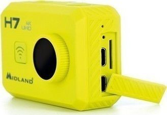 Midland H7 Action Camera 4K Ultra HD Υποβρύχια (με Θήκη) με WiFi Κίτρινη με Οθόνη 2"