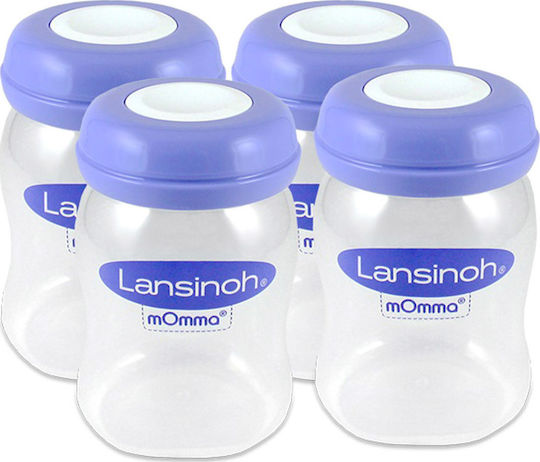 Lansinoh Sticle și Cupe Pentru Depozitarea Laptelui Matern 160ml 4 Bucăți