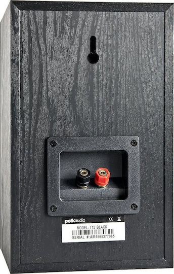 Polk Audio T15 T15bl Ζεύγος Ηχείων Hi-Fi Βιβλιοθήκης 100W 2 Δρόμων Π16.51xΒ18.42xΥ27εκ. Μαύρο
