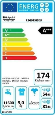 Hotpoint-Ariston RSG 925 JS 1200 Στροφές 9kg