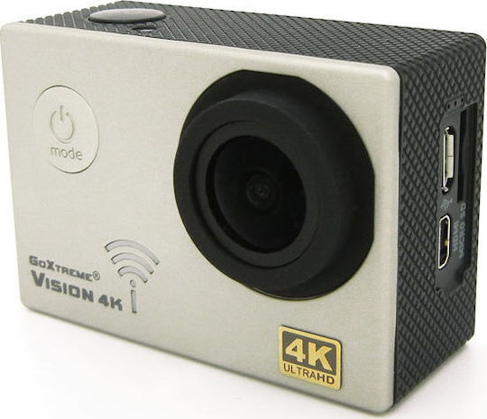 EasyPix GoXtreme Vision 4K 64GB Action-Kamera 4K Ultra HD Unterwasser (mit Gehäuse) und Wi-Fi Silber