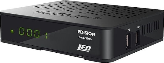 Edision Satellite Decoder Piccollino LED 01-07-0010 Full HD (1080p) DVB-S2 with PVR Recording Function in Black Color