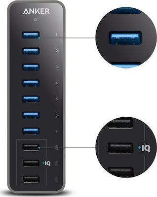 Anker USB 3.0 Hub 10 Porturi cu conexiune USB-A și Alimentare Externă